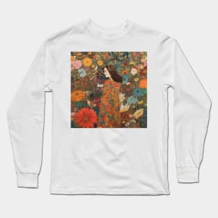 Woman surrounded by flowers 4. Long Sleeve T-Shirt